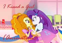 Size: 1066x749 | Tagged: safe, artist:amante56, character:adagio dazzle, character:rarity, equestria girls:rainbow rocks, g4, my little pony: equestria girls, my little pony:equestria girls, adagity, female, i kissed a girl, implied shipping, katy perry, lesbian, shipping, song reference