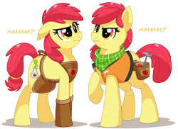 Size: 1980x1440 | Tagged: safe, artist:itstaylor-made, character:apple bloom, episode:bloom and gloom, g4, my little pony: friendship is magic, alternate cutie mark, apron, clothing, dual persona, hammer, neckerchief, older, toolbelt, vest