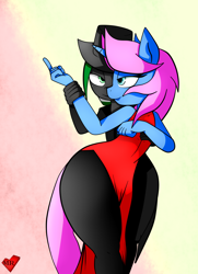 Size: 1300x1800 | Tagged: source needed, safe, artist:mytatsur, oc, oc only, oc:soft stroke, species:anthro, clothing, crossdressing, dancing, dress, femboy, gay, male, relationship, wide hips