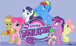 Size: 1996x1224 | Tagged: safe, artist:oinktweetstudios, character:applejack, character:barb, character:fluttershy, character:pinkie pie, character:rainbow dash, character:rarity, character:spike, character:twilight sparkle, character:twilight sparkle (alicorn), oc:dusk shine, species:alicorn, applejack (male), bubble berry, butterscotch, elusive, mane seven, mane six, rainbow blitz, rule 63