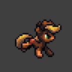 Size: 144x144 | Tagged: safe, artist:pix3m, character:applejack, animated, female, pixel art, running, simple background, solo, sprite