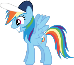 Size: 8268x7295 | Tagged: safe, artist:tim015, character:rainbow dash, .ai available, absurd resolution, backwards cutie mark, baseball cap, clothing, female, hat, simple background, solo, transparent background, vector, wingboner