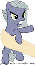 Size: 656x1218 | Tagged: safe, artist:justisanimation, character:limestone pie, species:human, species:pony, cute, female, hand, holding a pony, justis holds a pony, limabetes, limetsun pie, simple background, solo, transparent background, tsundere