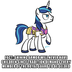 Size: 1024x1024 | Tagged: safe, artist:derkrazykraut, character:shining armor, gelding, headcanon, hilarious in hindsight, jossed, sucks to be him, trivia, wrong