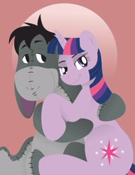 Size: 2550x3300 | Tagged: safe, artist:inspectornills, character:twilight sparkle, adjustment burro, crossover, crossover shipping, eeyore, female, high res, hug, mad (tv series), mad magazine, male, shipping, straight, twiyore, winnie the pooh
