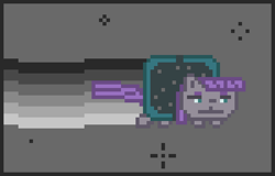 Size: 750x480 | Tagged: safe, artist:grinwild, character:maud pie, crossover, female, nyan cat, pixel art, solo