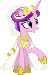 Size: 5090x7892 | Tagged: safe, artist:tim015, character:princess cadance, absurd resolution, bride, clothing, dress, female, ring, simple background, solo, transparent background, vector, wedding dress