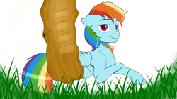 Size: 4800x2700 | Tagged: safe, artist:cold blight, derpibooru original, character:rainbow dash, species:pegasus, species:pony, cute, female, lying down, partially scenic