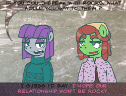 Size: 2409x1842 | Tagged: safe, artist:grinwild, character:maud pie, character:tree hugger, comic, dialogue, pun