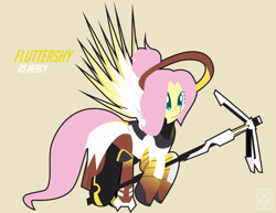 Size: 3300x2550 | Tagged: safe, artist:inspectornills, character:fluttershy, crossover, female, mercy, mercyshy, overwatch, solo