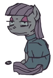 Size: 923x1362 | Tagged: safe, artist:grinwild, character:boulder, character:maud pie, female, sitting, solo