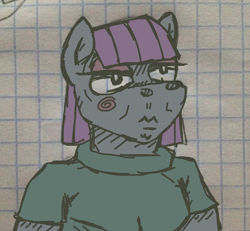 Size: 2038x1882 | Tagged: safe, artist:grinwild, character:maud pie, species:anthro, female, graph paper, solo