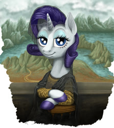 Size: 876x984 | Tagged: safe, artist:gor1ck, character:rarity, classic art, fine art parody, mona lisa, parody, ponified, uncanny valley