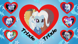 Size: 2560x1440 | Tagged: safe, artist:sonork91, character:trixie, my little pony:equestria girls, cutie mark, female, heart, solo, waifu, wallpaper