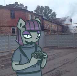 Size: 673x661 | Tagged: safe, artist:grinwild, character:maud pie, species:anthro, camera, female, irl, photo, ponies in real life, solo