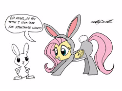 Size: 4000x3000 | Tagged: safe, artist:willisninety-six, character:angel bunny, character:fluttershy, bunny costume, bunnyshy, clothing