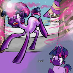 Size: 600x600 | Tagged: safe, artist:sallindaemon, character:twilight sparkle, propheverse, alternate hairstyle, female, magic, solo
