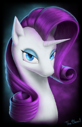 Size: 826x1273 | Tagged: safe, artist:the1xeno1, character:rarity, bust, female, fluffy, portrait, solo