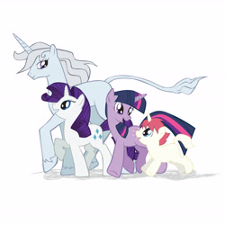 Size: 6658x6666 | Tagged: safe, artist:inspectornills, character:rarity, character:twilight sparkle, absurd resolution, amalthea, crossover, the last unicorn, unico, vector
