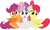 Size: 8345x4971 | Tagged: dead source, safe, artist:agamnentzar, artist:tim015, character:apple bloom, character:scootaloo, character:sweetie belle, species:earth pony, species:pegasus, species:pony, species:unicorn, g4, absurd resolution, adorabloom, cute, cutealoo, cutie mark crusaders, diasweetes, female, filly, front view, full face view, looking at you, simple background, sitting, smiling, smiling at you, three quarter view, transparent background, underhoof, vector, young
