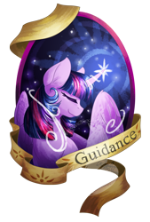 Size: 900x1328 | Tagged: safe, artist:fuyusfox, character:twilight sparkle, character:twilight sparkle (alicorn), species:alicorn, species:pony, eyes closed, female, magic, old banner, solo