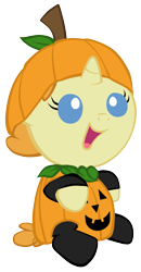Size: 1321x2531 | Tagged: safe, artist:petraea, character:pumpkin cake, costume, cute, dawwww, pumpkinbetes, simple background, transparent background, vector