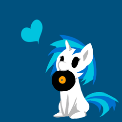 Size: 500x500 | Tagged: safe, artist:shadowkixx, character:dj pon-3, character:vinyl scratch, female, heart, record, solo