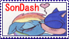 Size: 99x56 | Tagged: safe, artist:kaiamurosesei, character:rainbow dash, character:sonic the hedgehog, crossover, deviantart stamp, interspecies, male, shipping, sonic the hedgehog (series), sonicdash, straight