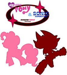 Size: 900x1018 | Tagged: safe, artist:ikuntyphoon, character:pinkie pie, species:earth pony, species:pony, crossover, female, mare, pony creator, shadow the hedgehog, silhouette, sonic the hedgehog (series)