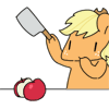 Size: 100x100 | Tagged: safe, artist:pohwaran, character:applejack, animated, apple, chopping, cleaver, cute, female, food, frame by frame, gif, gif for breezies, icon, jackabetes, picture for breezies, solo
