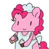 Size: 100x100 | Tagged: safe, artist:pohwaran, character:pinkie pie, animated, cupcake, cute, diapinkes, female, food, frame by frame, gif, gif for breezies, icon, picture for breezies, solo, syrup