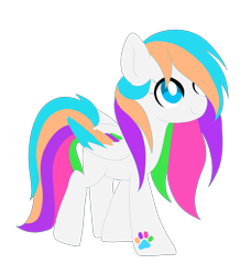 Size: 2736x3000 | Tagged: safe, artist:kittii-kat, oc, oc only, oc:starburst, species:pegasus, species:pony, colored wings, multicolored wings, solo