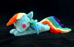 Size: 2184x1395 | Tagged: safe, artist:whiteheather, character:rainbow dash, species:pegasus, species:pony, beanie (plushie), female, irl, mare, photo, plushie, solo