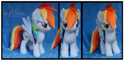 Size: 5117x2500 | Tagged: safe, artist:nazegoreng, character:rainbow dash, irl, photo, plushie, solo