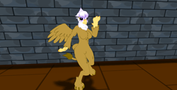 Size: 1920x986 | Tagged: safe, artist:bangayo, character:gilda, species:anthro, species:griffon, 3d, female, furry, second life, solo, video in description