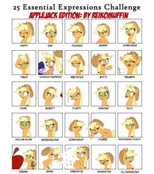 Size: 2364x2674 | Tagged: safe, artist:reikomuffin, character:applejack, character:twilight sparkle, species:pony, ship:twijack, 25 expressions, angry, bedroom eyes, bereft, confident, confused, despondent, disgusted, drunk, drunk aj, expressions, facial expressions, fear, female, fierce, flirty, happy, hollow, incredulous, irritated, lesbian, loose hair, meme, nauseous, pleased, pouting, rage, sad, sarcastic, serious, shipping, shocked, sick, silly, silly pony, surprised, tired, triumph, who's a silly pony