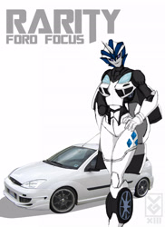 Size: 2550x3509 | Tagged: safe, artist:inspectornills, character:rarity, car, crossover, female, ford, ford focus, solo, transformerfied, transformers, transformers prime
