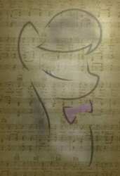 Size: 1058x1549 | Tagged: safe, artist:arvaus, character:octavia melody, abstract, bust, female, minimalist, music notes, portrait, sheet music, solo