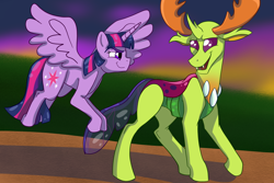 Size: 3000x2000 | Tagged: safe, artist:percy-mcmurphy, character:thorax, character:twilight sparkle, character:twilight sparkle (alicorn), species:alicorn, species:changeling, species:pony, species:reformed changeling, ship:twirax, episode:to where and back again, g4, my little pony: friendship is magic, male, shipping, straight