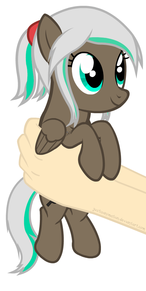 Size: 502x1000 | Tagged: safe, artist:justisanimation, oc, oc only, oc:lynn, species:human, species:pegasus, species:pony, animated, gif, holding a pony, justis holds a pony, offscreen character, simple background, transparent background
