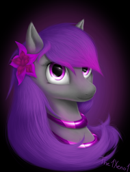 Size: 1057x1394 | Tagged: safe, artist:the1xeno1, oc, oc only, species:pony, bust, female, flower, flower in hair, mare, portrait, solo