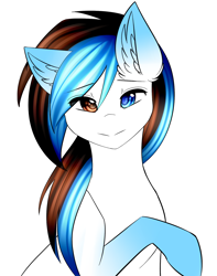 Size: 1270x1611 | Tagged: safe, artist:kurochhi, oc, oc only, species:earth pony, species:pony, female, heterochromia, mare, simple background, solo, white background