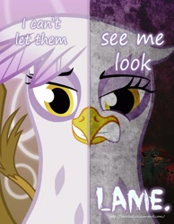Size: 2000x2577 | Tagged: safe, artist:starbat, character:gilda, species:griffon, female, solo, two sided posters, two sides