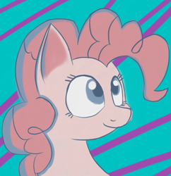 Size: 1175x1212 | Tagged: safe, artist:itsthinking, character:pinkie pie, bust, female, limited palette, portrait, smiling, solo, solo jazz