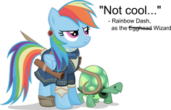 Size: 1600x1032 | Tagged: safe, artist:jittery-the-dragon, character:rainbow dash, character:tank, duo, egghead, pathfinder, wizard