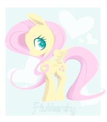 Size: 2100x2400 | Tagged: safe, artist:steffy-beff, character:fluttershy, species:pegasus, species:pony, female, frame, heart eyes, high res, looking at you, mare, name, profile, solo, spread wings, standing, wingding eyes, wings