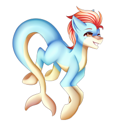 Size: 3257x3519 | Tagged: safe, artist:kurochhi, oc, oc only, oc:fearless mist, species:pony, male, original species, shark, shark pony, simple background, smiling, solo, stallion, transparent background