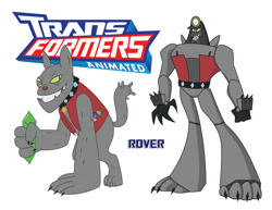 Size: 900x695 | Tagged: safe, artist:inspectornills, character:rover, crossover, robot, transformares, transformers, transformers animated