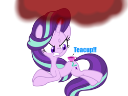 Size: 4128x3096 | Tagged: safe, artist:lovehtf421, character:starlight glimmer, species:pony, species:unicorn, episode:all bottled up, g4, my little pony: friendship is magic, absurd resolution, anger magic, angry, cross-popping veins, cup, female, magic, mare, simple background, solo, teacup, white background