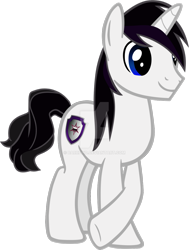 Size: 1024x1353 | Tagged: safe, artist:barrfind, oc, oc only, oc:barrfind, species:pony, crossed hooves, simple background, solo, transparent background, vector, watermark